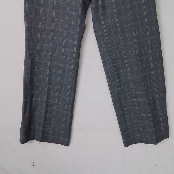 Ann Taylor Womens Pants Gray Plaid Career Slacks sz 6 Curvy Mid Rise Boot Cut - Picture 4 of 11